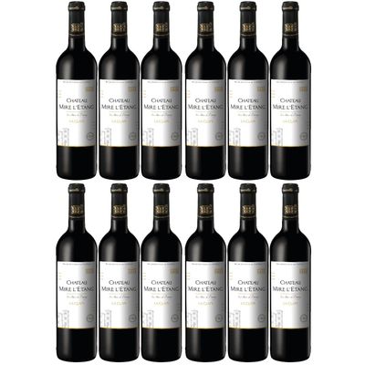 Château Mire L'Etang La Clape AOP Dry Red Wine, France, incl. FineWert E-Book (12 x 0.75 L)
