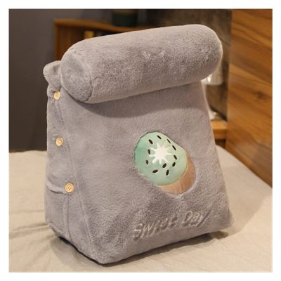 Cute Cartoon Triangle Pillow for Student Dorms, Washable Fashion Bedroom Pillow, Neck Guard Cushion for Chair, 346 (Color: Kiwi)