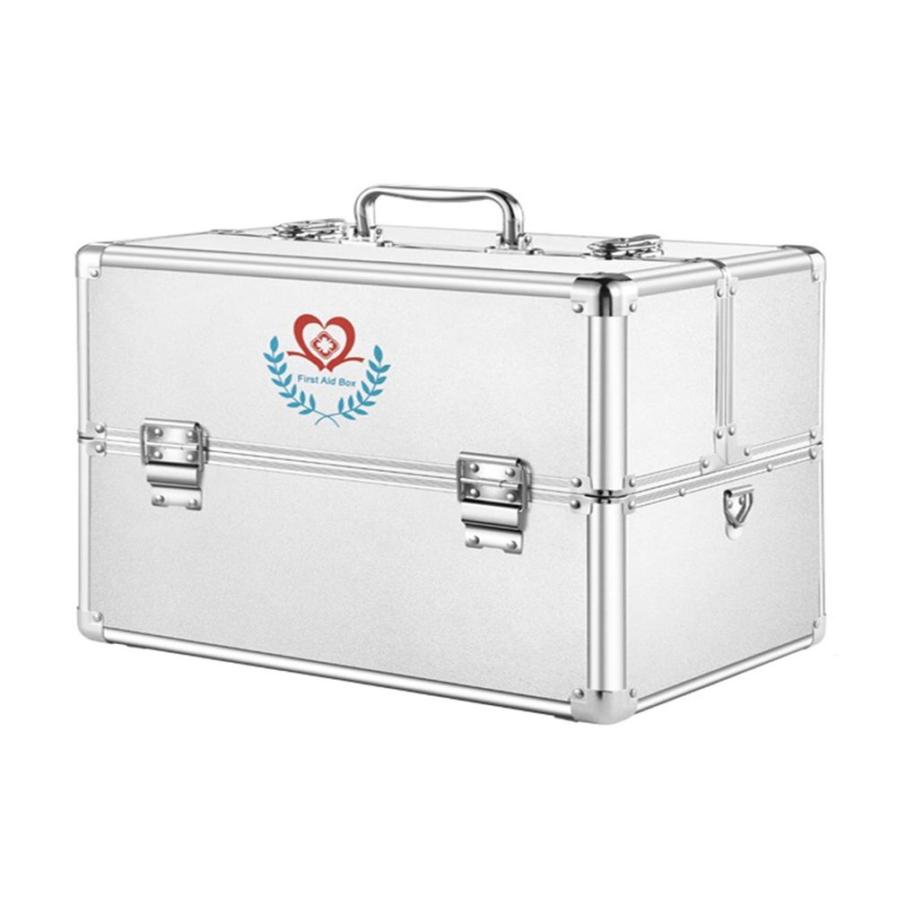Family First-Aid Box, Portable Lockable Medicine Storage Case