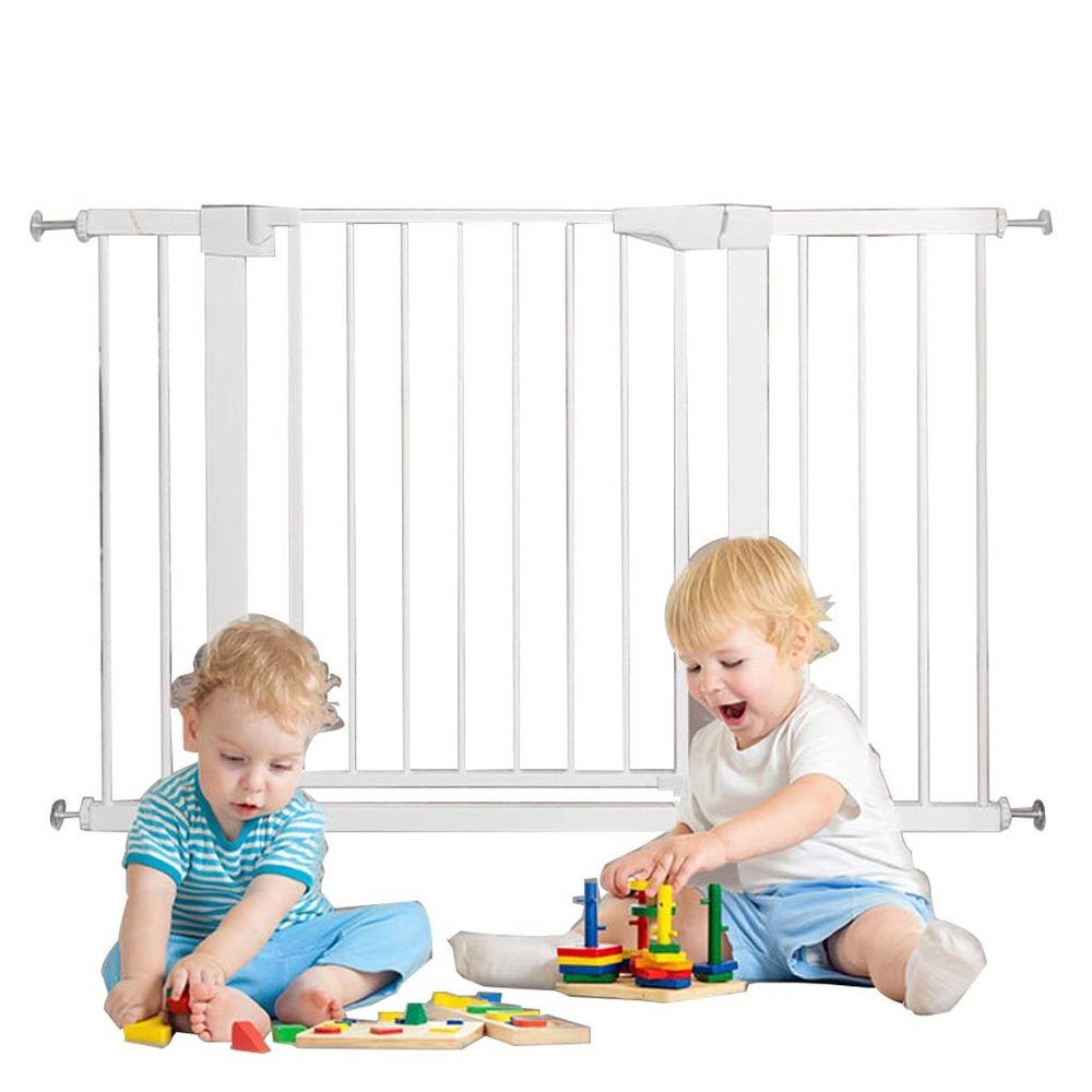 MERTNK Pet Safety Gate, Retractable, Pressure-Mounted, Self-Closing, 76 cm High, 82–89 cm Wide