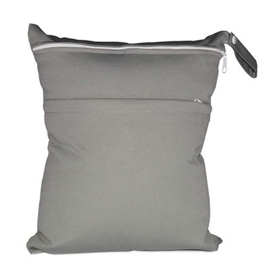 Egurs Baby Wet/Dry Diaper Bag with Double Zippers, Gray