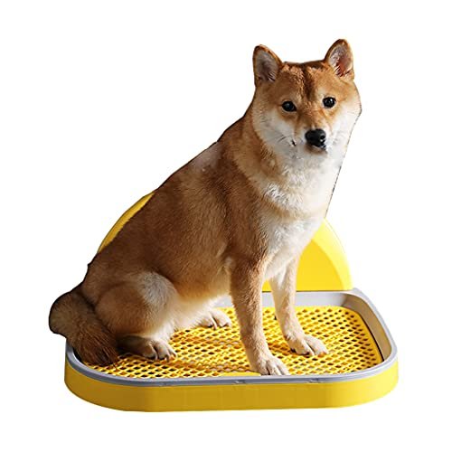 YANYUESHOP Puppy Potty Tray 49 x 38 x 5 cm, Dog Toilet and Puppy Pad Holder with Removable Post and Wall Guard