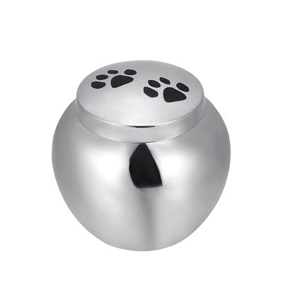 SHEIL 50 x 54 mm Pet Paw Print Ash Urn for Dogs and Cats, 316L Stainless Steel Mini Keepsake Urn