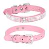 haoyueer Rhinestone PU Leather Collar for Dogs and Cats, Size S, Pink view 1