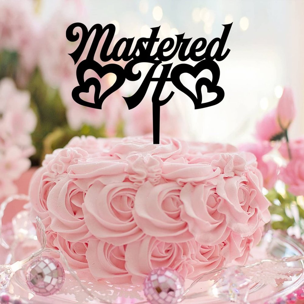 Mastered It Graduation Cake Topper, Black Acrylic