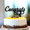 Congrats Graduation Cake Topper – Black Acrylic view 2