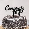 Congrats Graduation Cake Topper – Black Acrylic view 3