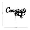 Congrats Graduation Cake Topper – Black Acrylic view 4