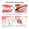 4-Piece Denture Cleaning Brush Set with Multi-Layer Bristles and Ergonomic Rubber Handle, Double-Sided Portable Brushes for Artificial Teeth (4c) view 4
