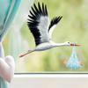 Spring Stork Baby Boy Birth Window Decal for Nursery, Easter and Spring Decor, 4th A1 Sheet view 1