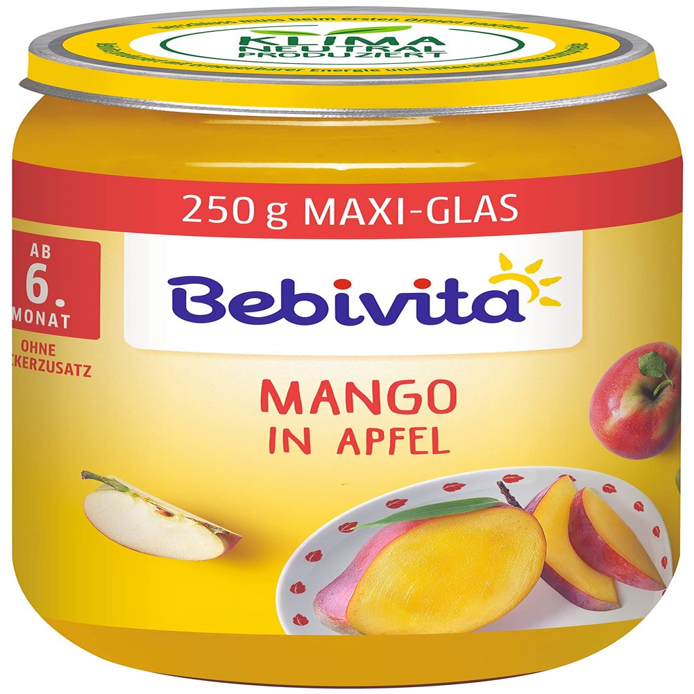 Bebivita Mango in Apple Fruit, 6-Pack (6 x 250 g), Mittel