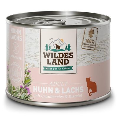 Wildes Land Wet Cat Food, Chicken & Salmon, 12 x 85 g