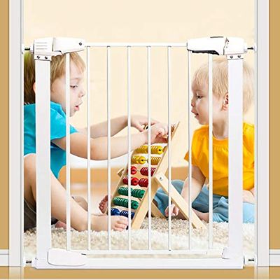 MERTNK Pet Safety Gate for Stairs, Pressure-Mounted, Double-Locking, Auto-Close, 168–172 cm