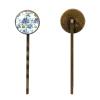Hairpins with Blue Floral Designs, 4-Piece Set, Decorative Hair Clips for Women view 2