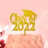 Class of 2022 Gold Graduation Cake Topper view 2