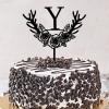 Letter Y Cake Topper, Black Acrylic, Customizable view 1