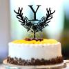 Letter Y Cake Topper, Black Acrylic, Customizable view 2