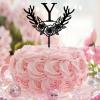Letter Y Cake Topper, Black Acrylic, Customizable view 3