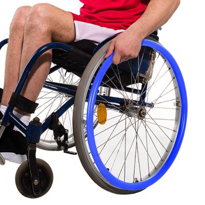 22-Inch Silicone Wheelchair Push-Rim Covers, Non-Slip and Wear-Resistant, Blue