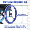 22-Inch Silicone Wheelchair Push-Rim Covers, Non-Slip and Wear-Resistant, Blue view 4