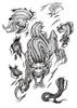JSHEN 7 Sheets Temporary Tattoos for Men and Women, Flower, Dragon, Buddha Statue, 14.8 x 21 cm view 3