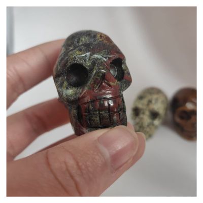 2.0" Rough Natural Crystal Ghost Head Carved Skull Stone