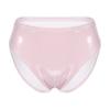 Choomomo Women's Patent Leather Open-Crotch High-Waisted Lace Panties Hot Pants, Pink, O XL view 1