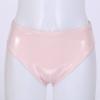 Choomomo Women's Patent Leather Open-Crotch High-Waisted Lace Panties Hot Pants, Pink, O XL view 4