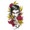 JSHEN 7-Sheet Temporary Tattoos for Women and Girls, Floral Girl and Swan Designs, 14.8 x 21 cm view 1