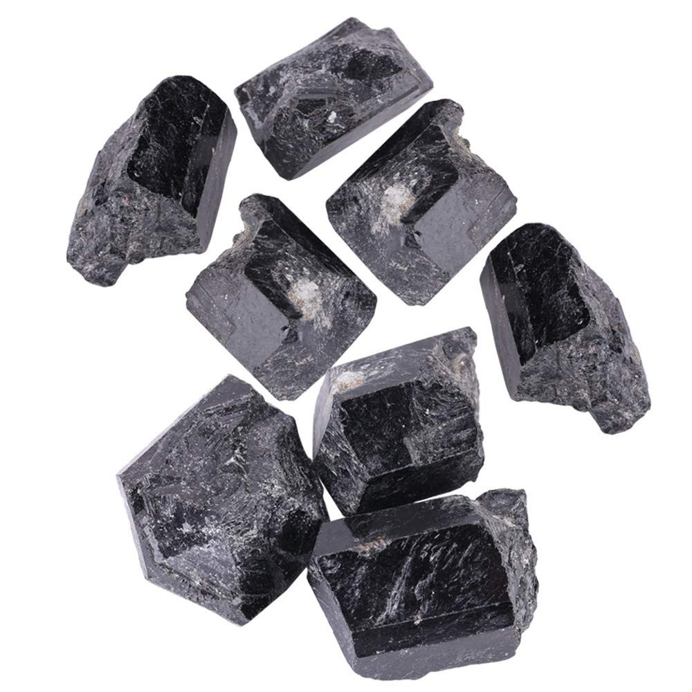 Joyzan Raw Black Tourmaline Crystals, Unpolished Natural Quartz Stones