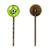 Metal Football Hair Clips, Green Grassland, Handmade Hair Accessories view 2