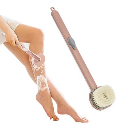 Soap-Dispensing Bath Brush with Long Handle