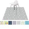 FANSU Waterproof Non-Slip High Chair Floor Mat, Gray Stars, 51 x 51 in view 1