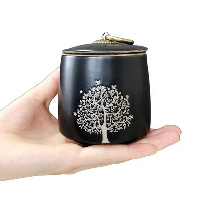 Small Black Tree of Life Keepsake Urn for Human or Pet Ashes