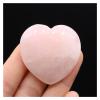 Kigauru Natural Rough Crystal Heart-Shaped Gemstone, Agate Stone Desktop Ornament, 40 mm (Color: Rose Quartz, Size: 40 mm) view 1