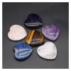 Kigauru Natural Rough Crystal Heart-Shaped Gemstone, Agate Stone Desktop Ornament, 40 mm (Color: Rose Quartz, Size: 40 mm) view 2