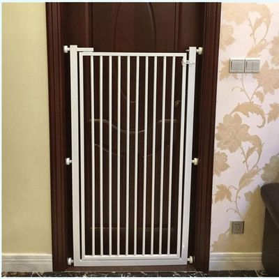 MERTNK Pet Playpen and Indoor Safety Gate, White Metal, 111–117 cm