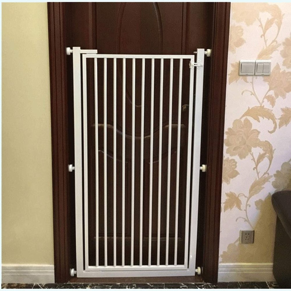 MERTNK Pet Playpen and Indoor Safety Gate, White Metal, 111–117 cm