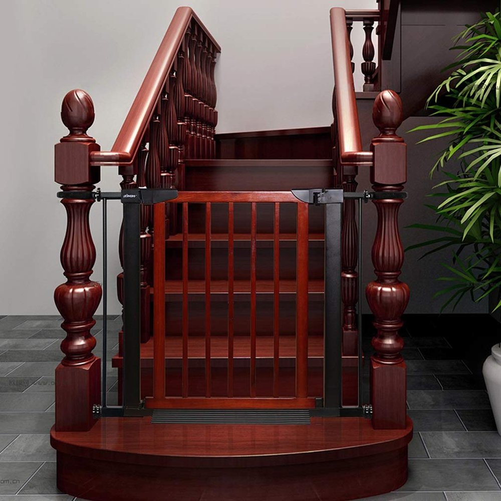 MERTNK Pet Playpen and Metal Safety Gate, One-Hand Operation, Pressure-Mounted, 166–173 cm