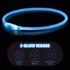 LED Dog Collar with Rechargeable Light, Adjustable with 3 Modes, Blue view 2