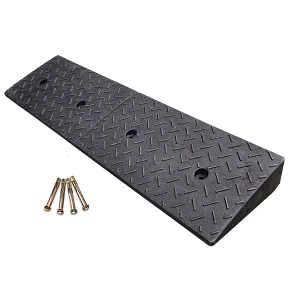 Heavy-Duty Rubber Curb Ramp for Cars, Motorcycles and Wheelchairs, 2–5 in Rise