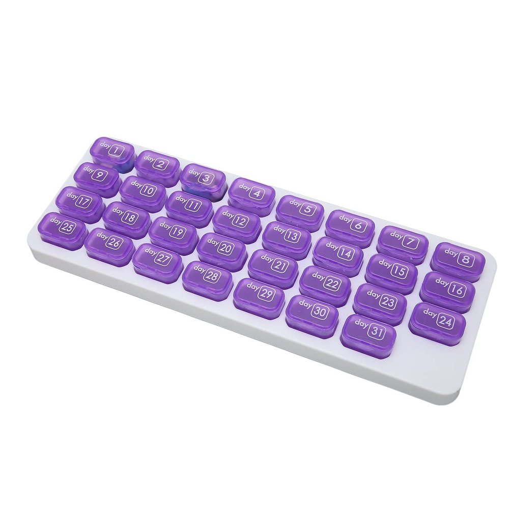 Monthly Pill Organizer, 31 Days, 4 Weeks