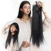 Clip-In Topper for Women, Covers New-Growth Hair with 3D Wispy Bangs, Forehead Replacement Wiglet, 35 cm, Light Brown view 1