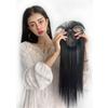 Clip-In Topper for Women, Covers New-Growth Hair with 3D Wispy Bangs, Forehead Replacement Wiglet, 35 cm, Light Brown view 3