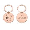 Anti-Lost Engraved Pet ID Tag, Personalized Dog and Cat Tag, Rose Gold, 20 x 20 mm view 1