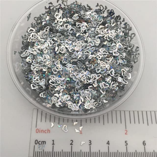 CHANWA 20 g 3 mm Hollow Heart PVC Sequins for Nail Art