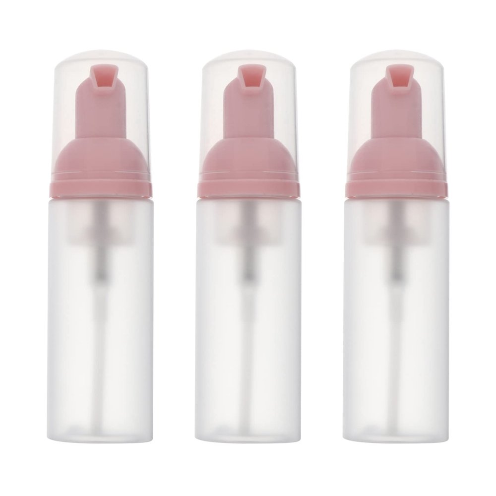 3-Pack 50 mL Pink Plastic Foaming Dispenser Bottles