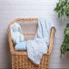 CARREDANA Baby Muslin Blanket, 100% Cotton, 120 x 120 cm, Versatile, Personalized Embroidery (Blue Flowers) view 2