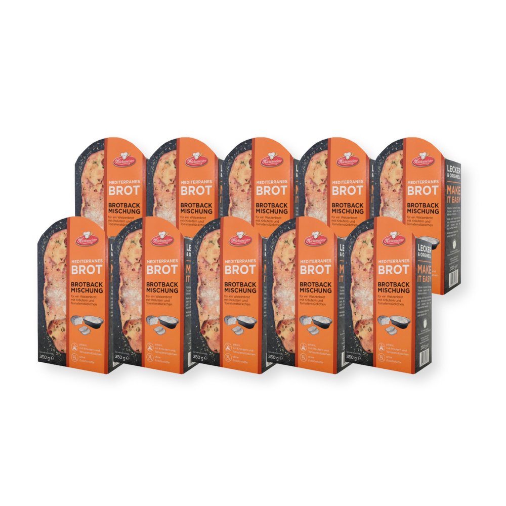 BIELMEIER KÜCHENMEISTER 3.5 kg Mediterranean Bread Mix with Baking Trays, 0.35 kg Each