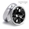 Dinosaur Skeleton Pill Case, Metal Medication Box, Portable Tablet Organizer for Daily Travel, 5 x 5 cm view 2